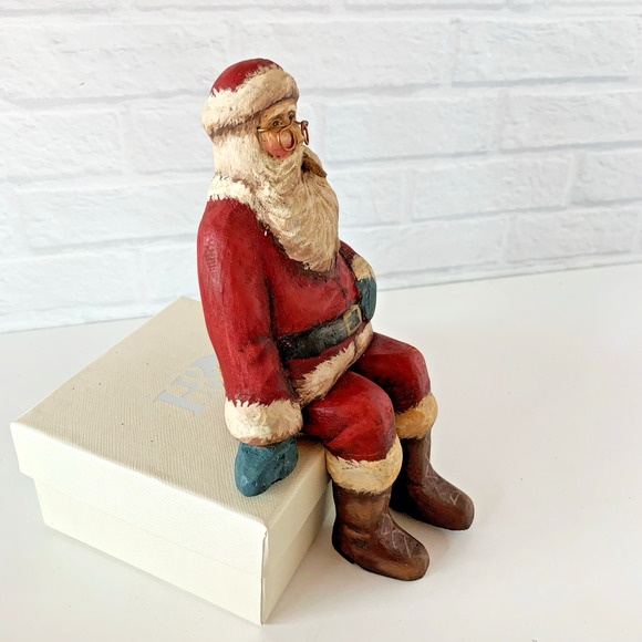 Vintage Crate Prospects Santa Shelf Sitter Figure Ann Olson Wood Hand Carved - Picture 5 of 11